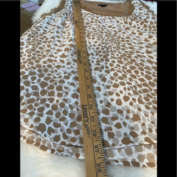 ANN TAYLOR Leopard Print Lace Trim Cami In Spiced Taupe - Picture 7 of 11